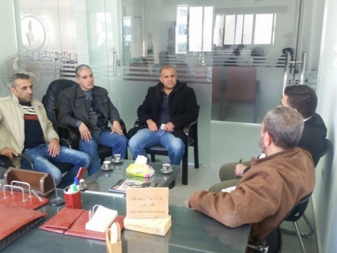 رئيس اتحاد صناعات الالمينوم يستقبل نائب مجلس ادارة فرع غزة لنقابة المهندسين