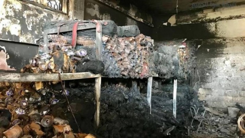 حريق في مصنع 